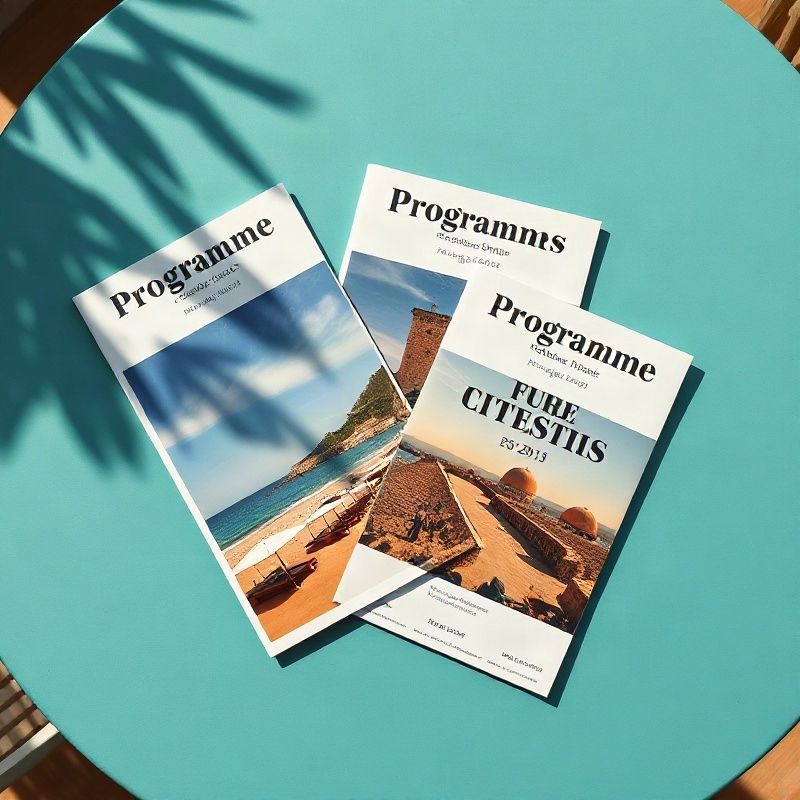 Brošure programa raspoređene na stolu